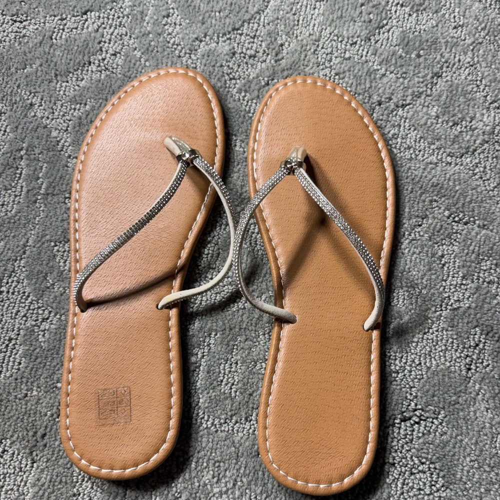 Elegant Tan and Silver Women's Sandals